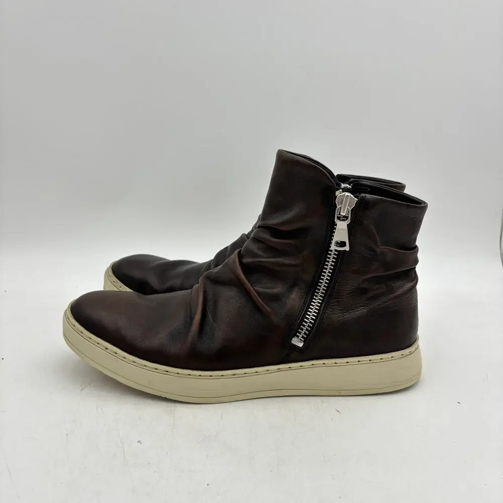 John Varvatos Collection 315 Mac Double Zip Leather Sneaker Boot Size 9.5M